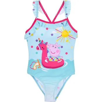 Dívčí plavky SunCity • Dívčí jednodílné puntíkované plavky Prasátko Peppa EU 98 Tyrkysová