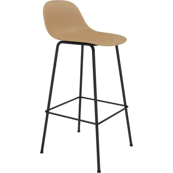 Barová židle Muuto, Barová židlička Fiber Tube s opěradlem 75 cm okr - Formadore
