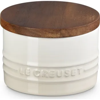 Nádobí Le Creuset, Kuchyňská dóza Le Creuset s dřevěným víkem, 200 ml, béžová - Formadore