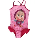 Setino • Dívčí jednodílné plavky Máša a medvěd - tm. růžové EU 128