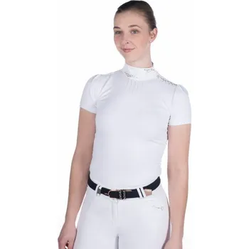 Jezdectví Dámské závodní tričko HKM Darya Bílá M