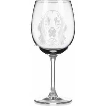 Sklenice Sklenice na víno s gravírovaným motivem – springer španěl