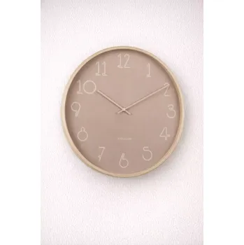 Hodiny Karlsson Sencillo – růžové nástěnné hodiny, průměr 40 cm