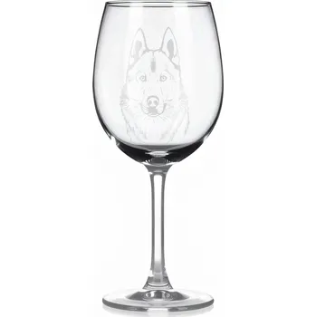 Sklenice Sklenice na víno s gravírovaným motivem – Husky Malamut Mix – 3