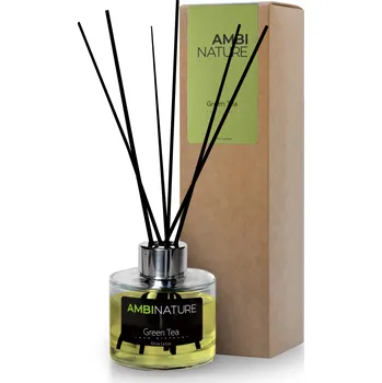 Aroma difuzér Ambinature Tyčinkový difuzér GREEN TEA MIKADO 100 ml Černá
