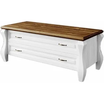 Televizní stolek Televizní stolek Ludvík 2S - masiv borovice Odstín: Bílá krycí barva/dub