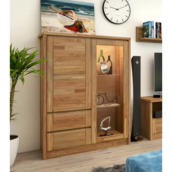 Komoda Dubová prosklená komoda Timo 2D2S