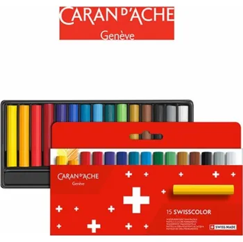 Kresba Caran d`Arche Voskové pastelky CARAN D ACHE Swisscolor, kartonová krabička, 15 ks.