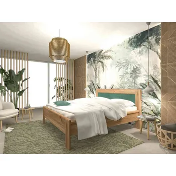Postel Dubová zvýšená manželská postel Dubai Supra 180x200 Rozměr: 180x200, Barva čalounění: Zelená