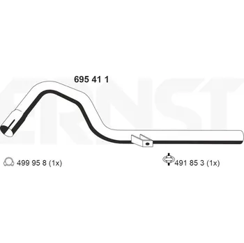 Auto-moto Výfuková trubka ERNST 695411
