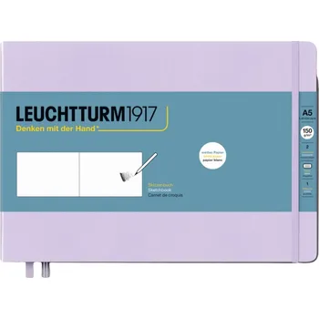 Diář Leuchtturm 1917, Skicák v pevné vazbě Leuchtturm 1917 horizontální A5, 112 stran, lila, 150 g/m² - Formadore