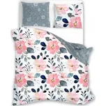 Faro • Saténové ložní povlečení Milagro Verde - motiv Velké květy - 100% bavlna - 70 x 90 cm + 140 x 200 cm