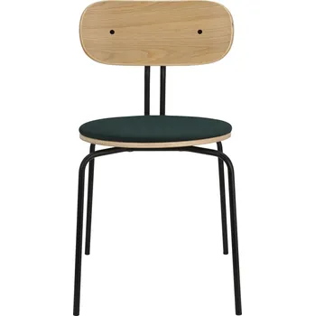 Nábytek Umage, Židle Curious s čalouněným sedákem na černých nožkách tmavě zelená - Formadore