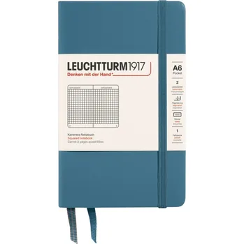 Diář Leuchtturm 1917, Zápisník Leuchtturm 1917 A6 linkovaný v tvrdých deskách, 187 stran, modrošedý, 80 g/m² - Formadore