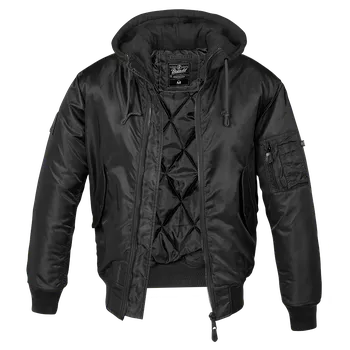 Oblečení a móda Bunda Brandit MA1 Sweat Hooded Jacket černá - Akce Velikost: S