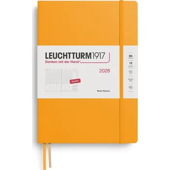 Diář Leuchtturm 1917, Týdenní sloupcový diář v pevné vazbě Leuchtturm 1917 2026 EN B5, oranžový - Formadore