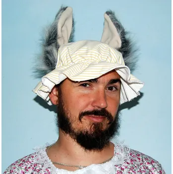 Čapka s ušima pro vlka Barva: Žluto-bílá