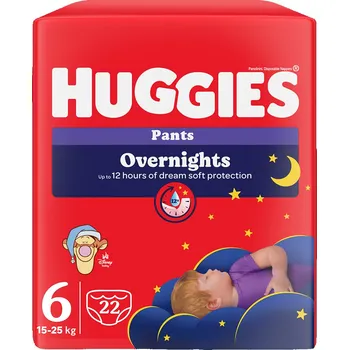 Plena HUGGIES Dětské plenky Overnights Pants 6 velikost 15-25&nbsp;kg 22&nbsp;kusů