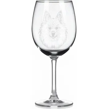 Sklenice Sklenice na víno s gravírovaným motivem – Německý špic vlčí
