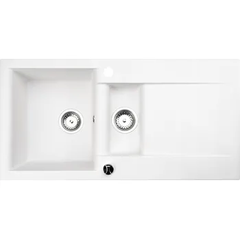 Granitový dřez Dřez jednopůlkomorový Brenor Estein 98 granitový bílý