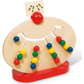 Dřevěná hračka DŘEVĚNÁ EDUKAČNÍ TABULE PRO TŘÍDĚNÍ SKLÁDAČKA DŘEVĚNÁ 27,5x22,5 4+