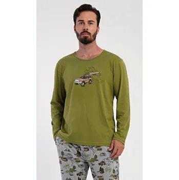 Pánské pyžamo Pánské pyžamo dlouhé Adventure khaki XL