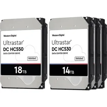 Interní pevný disk 16TB WDC Ultrastar HC550 - 7200rpm, SAS3, 512e, 512MB, (SE), P3, 3,5"