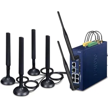 Planet dual 5G/LTE bezpečnostní brána, 2x WAN + 3x LAN, DI/DO, GPS, WiFi, DIN, IP30, -45/+75°C, dual 9-54VDC
