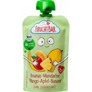 Sušené ovoce Ovocný mus ananas, mandarinka, mango, jablko, banán BIO 100 g – Fruchtbar