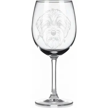 Sklenice Sklenice na víno s gravírovaným motivem – Coton de Tuléar – 2