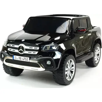 Dětské elektrovozidlo Elektrické autíčko Mercedes Benz X-Class 4x4 černý s MP4 (Lakovaný, houpání, 4x 45W, dvoumístný Pick-Up)