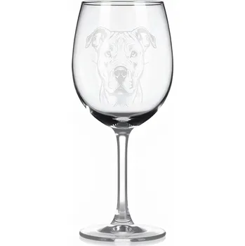 Sklenice Sklenice na víno s gravírovaným motivem – Stafordšírský bulteriér – 3