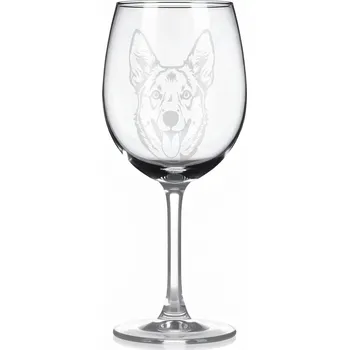 Sklenice Sklenice na víno s gravírovaným motivem – Australský honácký pes – 2