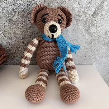 Polštář Háčkovaná hračka - Medvídek Filip