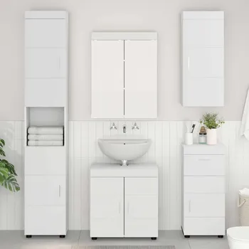 Koupelnový nábytek Koupelnová nástěnná skříňka TULUM Bílá 37 x 24,5 x 86 cm