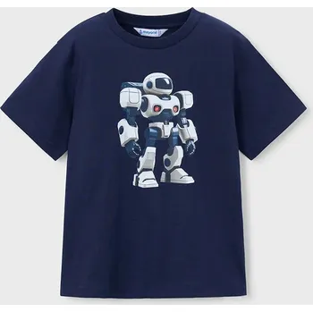 Chlapecké tričko Dětské bavlněné tričko Mayoral 3066.5E.Mini.PPY2 námořnická modř 59X, vel. 122