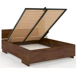 Prodloužená postel z masivu borovice Bergman s úložným prostorem Rozměr: 180x220, Odstín moření: Ořech