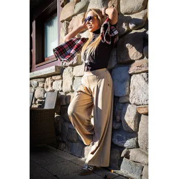 Dámské kalhoty Jadberg Women Béžové dámské široké kalhoty Suzi Velikost: M-L