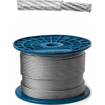 Železářství Lanko ocelové pozinkované v PVC, Ø 5/6 mm x 50 m, ENPRO