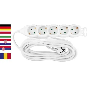 Prodlužovací kabel Strend Pro 2130009 Cable GERMAN socket Strend Pro GER DG-805B 5,00 m, 5 zásuvky, HU, RO, SRB, CRO