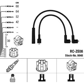 Zapalovací kabel Sada kabelů pro zapalování NGK 9848
