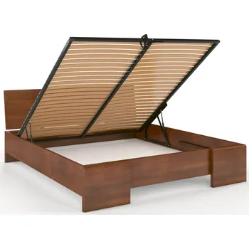 Postel Zvýšená postel s úložným prostorem z masivu buk Hessler Rozměr: 120x200, Odstín moření: Ořech