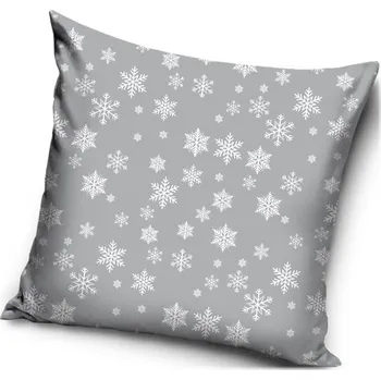 Dekorativní polštářek TipTrade (CZ) Vánoční polštář - motiv Sněhové vločky - 40 x 40 cm šedá