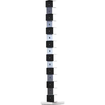 Knihovna Opinion Ciatti, Policový regál Ptolomeo se stříbrným podstavcem 215 cm černý - Formadore