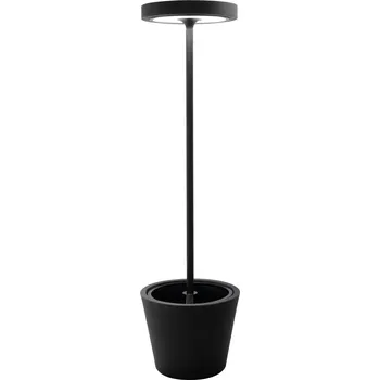 Stojací lampa Zafferano, Solární lampa Poldina Reverso, s nádobou, černá - Formadore