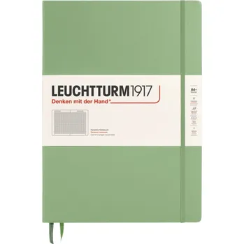 Diář Leuchtturm 1917, Zápisník Leuchtturm 1917 A4+ v tvrdých deskách, linkovaný, 235 stran, šalvějově zelený, 100 g/m² - Formadore