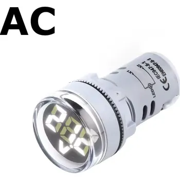 Vývojová deska Panelový voltmetr pro AC napětí 60-500V, kulatý 22mm - Bílý