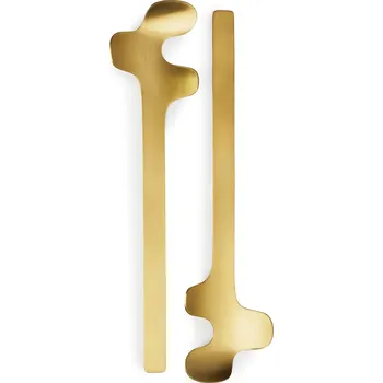 Příbor Born in Sweden, Lžíce na salát Leaf broušená nerezová ocel zlaté 2 ks - Formadore