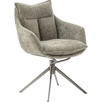 Jídelní židle Jídelní židle PARKER E cappuccino s područkami, podnož z kartáčované nerezové oceli