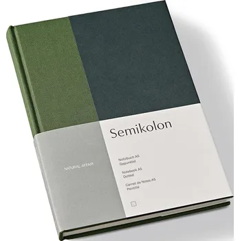 Diář Semikolon, Tečkovaný zápisník Natural Affair A5 zelený - Formadore